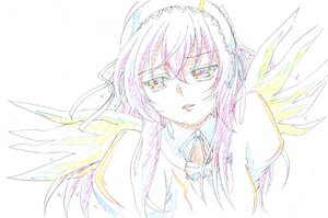 Rating: Safe Score: 0 Tags: 1girl eyebrows_visible_through_hair feathered_wings hairband image long_hair looking_at_viewer pink_eyes pink_hair ribbon simple_background solo suigintou traditional_media white_background wings User: admin