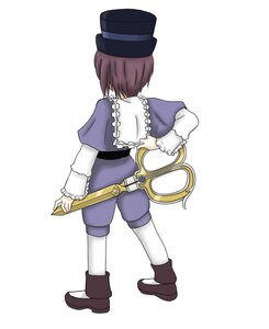 Rating: Safe Score: 0 Tags: 1girl belt brown_hair capelet full_body hat image long_sleeves shoes short_hair solo souseiseki standing striped striped_legwear top_hat white_legwear User: admin