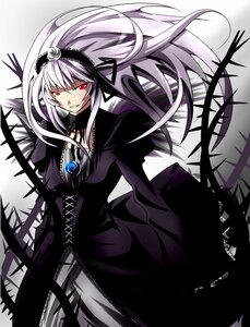 Rating: Safe Score: 0 Tags: 1girl black_dress black_wings commentary_request cross-laced_clothes detached_collar dress frilled_sleeves frills grin hairband hayabusa_aoi image juliet_sleeves long_hair long_sleeves looking_at_viewer red_eyes ribbon rose rozen_maiden silver_hair smile solo suigintou very_long_hair wings User: admin