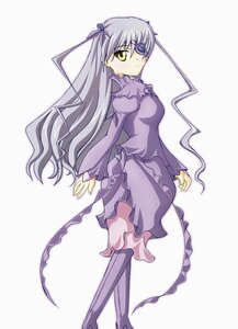 Rating: Safe Score: 0 Tags: 1girl barasuishou dress eyepatch frills full_body image long_hair long_sleeves looking_at_viewer ribbon silver_hair solo standing striped vertical_stripes very_long_hair yellow_eyes User: admin