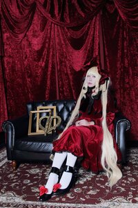 Rating: Safe Score: 0 Tags: 1girl curtains dress flower gothic long_hair pale_skin red_theme shinku sitting solo very_long_hair white_hair User: admin