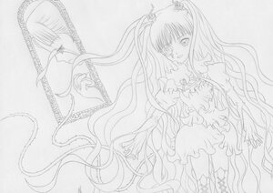 Rating: Safe Score: 0 Tags: 1girl dress frills greyscale hair_ornament image kirakishou lineart long_hair long_sleeves monochrome solo very_long_hair User: admin