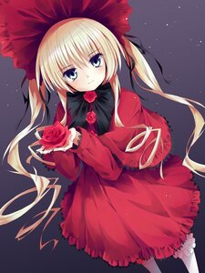 Rating: Safe Score: 0 Tags: 1girl blonde_hair blue_eyes blush bow capelet dress flower hair_ribbon image lolita_fashion long_hair long_sleeves looking_at_viewer red_capelet red_dress red_flower red_rose ribbon rose shinku solo twintails very_long_hair User: admin