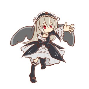 Rating: Safe Score: 0 Tags: 1girl black_wings dress flower frills full_body hairband image lolita_hairband long_hair long_sleeves looking_at_viewer red_eyes ribbon simple_background smile solo suigintou white_background wings User: admin