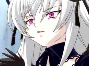 Rating: Safe Score: 0 Tags: 1girl black_ribbon close-up hair_ribbon image long_hair looking_at_viewer open_mouth portrait purple_eyes ribbon silver_hair solo suigintou twintails User: admin