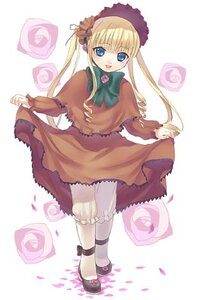 Rating: Safe Score: 0 Tags: 1girl blonde_hair bloomers blue_eyes bonnet bow bowtie dress flower full_body image long_hair long_sleeves looking_at_viewer pantyhose pink_flower pink_rose rose shinku shoes solo standing striped swirl_lollipop twintails underwear white_background white_legwear User: admin