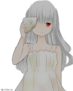 Rating: Safe Score: 0 Tags: 1girl bangs bare_shoulders covering_one_eye diagonal_stripes dress eyebrows_visible_through_hair holding image long_hair looking_at_viewer parted_lips red_eyes solo striped striped_background suigintou twitter_username upper_body vertical_stripes white_background white_hair User: admin