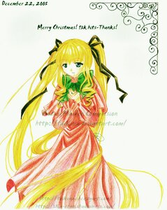 Rating: Safe Score: 0 Tags: 1girl blonde_hair dress flower hair_ribbon image long_hair long_sleeves looking_at_viewer ribbon rose shinku solo striped twintails very_long_hair User: admin