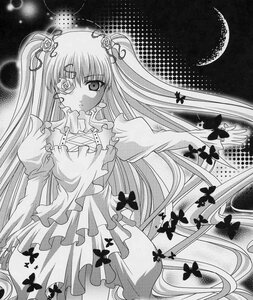 Rating: Safe Score: 0 Tags: 1girl bug butterfly dress eyepatch flower greyscale hair_flower hair_ornament image insect kirakishou long_hair monochrome moon rose solo very_long_hair User: admin