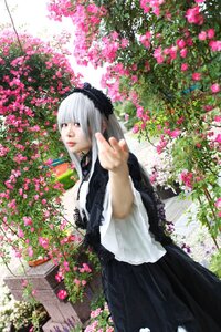 Rating: Safe Score: 0 Tags: 1girl bangs flower garden hairband lips lolita_fashion solo suigintou User: admin