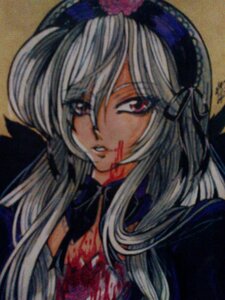 Rating: Safe Score: 0 Tags: 1girl blood blood_on_face choker dress image long_hair portrait red_eyes solo suigintou User: admin