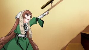 Rating: Safe Score: 0 Tags: 1girl arm_up auto_tagged brown_hair dress green_dress head_scarf image long_hair long_sleeves open_mouth outstretched_arm ribbon solo suiseiseki very_long_hair User: admin