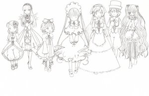 Rating: Safe Score: 0 Tags: 6+girls bangs boots bow dress flower frills hair_ornament hat image jewelry long_hair long_sleeves looking_at_viewer monochrome multiple multiple_girls own_hands_together short_hair smile standing striped suiseiseki tagme twintails very_long_hair User: admin