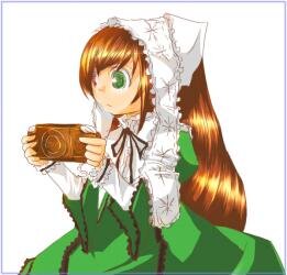 Rating: Safe Score: 0 Tags: 1girl bangs brown_hair cup dress green_dress green_eyes hat holding image long_sleeves simple_background solo suiseiseki upper_body white_background User: admin