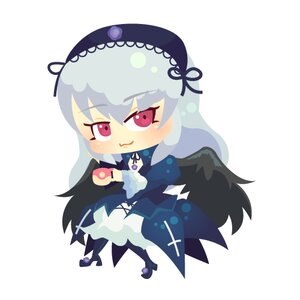 Rating: Safe Score: 0 Tags: 1girl bangs black_wings blush chibi closed_mouth dress eyebrows_visible_through_hair feathered_wings frills full_body hairband holding image juliet_sleeves long_hair long_sleeves ribbon silver_hair simple_background smile solo striped suigintou white_background wings User: admin