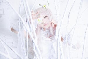 Rating: Safe Score: 0 Tags: 1girl bangs closed_mouth curtains dress flower green_eyes kirakishou lips long_hair looking_at_viewer solo white_dress white_hair white_theme User: admin