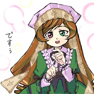 Rating: Safe Score: 0 Tags: 1girl :d brown_hair dress frills green_dress green_eyes head_scarf heart heterochromia image long_hair long_sleeves looking_at_viewer oekaki open_mouth smile solo suiseiseki underwear upper_body very_long_hair User: admin