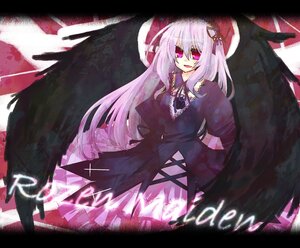 Rating: Safe Score: 0 Tags: 1girl black_wings cross dress image letterboxed long_hair long_sleeves looking_at_viewer open_mouth smile solo suigintou wings User: admin