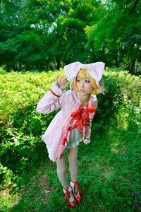 Rating: Safe Score: 0 Tags: 1girl blonde_hair blue_eyes day dress frills grass hat hinaichigo lips long_sleeves nature outdoors shoes short_hair solo standing tree white_dress User: admin