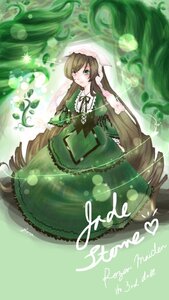 Rating: Safe Score: 0 Tags: 1girl brown_hair dress drill_hair flower frills green_dress green_eyes head_scarf image long_hair long_sleeves looking_at_viewer solo suiseiseki twin_drills very_long_hair User: admin