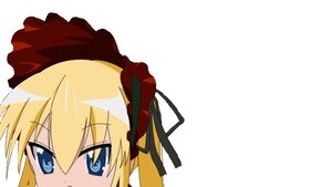 Rating: Safe Score: 0 Tags: 1girl blonde_hair blue_eyes bow hair_ribbon hairband image looking_at_viewer ribbon shinku simple_background solo white_background User: admin