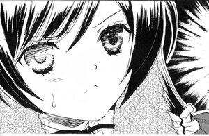 Rating: Safe Score: 0 Tags: 1girl blush close-up face greyscale image looking_at_viewer monochrome short_hair solo suiseiseki User: admin