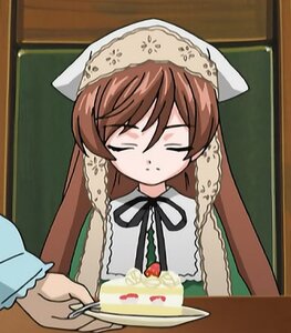 Rating: Safe Score: 0 Tags: 1girl brown_hair cake candle closed_eyes food image long_hair long_sleeves plate solo strawberry suiseiseki User: admin