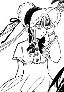 Rating: Safe Score: 0 Tags: 1girl bonnet brooch capelet closed_eyes dress frills greyscale hat image long_hair long_sleeves monochrome shinku sidelocks simple_background solo twintails very_long_hair white_background User: admin