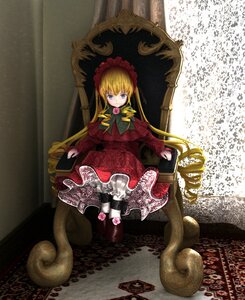 Rating: Safe Score: 0 Tags: 1girl artist_request blonde_hair blue_eyes bonnet bow bowtie carpet chair cup curtains dress drill_hair frills full_body green_bow green_neckwear image long_hair long_sleeves looking_at_viewer red_dress rozen_maiden shinku shoes sidelocks sitting solo throne twin_drills twintails very_long_hair white_legwear window User: admin