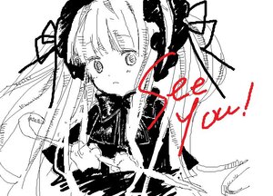 Rating: Safe Score: 0 Tags: 1girl bangs blush closed_mouth dated dress eyebrows_visible_through_hair image long_hair looking_at_viewer monochrome ribbon shinku signature simple_background solo upper_body white_background User: admin