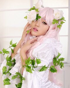 Rating: Safe Score: 0 Tags: 1girl flower kirakishou leaf lips long_hair looking_at_viewer parted_lips pink_hair plant solo vines white_dress window User: admin