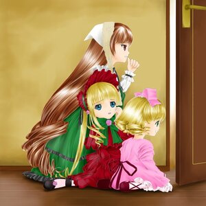 Rating: Safe Score: 0 Tags: 3girls blonde_hair blue_eyes bonnet bow brown_hair cup dress drill_hair hat image long_hair long_sleeves looking_at_viewer multiple multiple_girls open_mouth pink_bow red_dress shinku sitting tagme twin_drills twintails very_long_hair User: admin