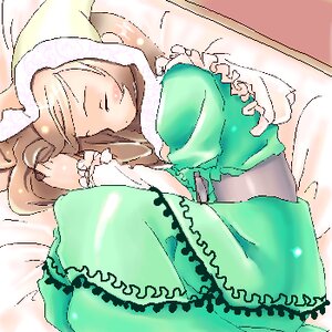 Rating: Safe Score: 0 Tags: 1girl animal_hood artist_request blush brown_hair closed_eyes collar dress feet_out_of_frame fetal_position frills from_above green_dress head_scarf image long_hair long_sleeves lowres lying on_back pajamas rozen_maiden sleeping solo suiseiseki trembling User: admin