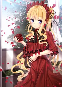 Rating: Safe Score: 0 Tags: 1girl bad_id bad_pixiv_id blonde_hair blue_eyes blush bow capelet curtains dress flower hairband holding image indoors lolita_fashion lolita_hairband long_hair looking_at_viewer petals photoshop_(medium) ponytail red_capelet red_dress red_flower red_rose rose rose_petals rozen_maiden shinku short_sleeves solo toshi_(1-147) twintails very_long_hair window User: admin