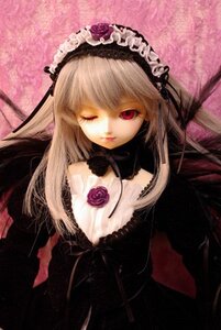 Rating: Safe Score: 0 Tags: 1girl ;) auto_tagged black_dress detached_collar doll dress flower frills hairband lolita_fashion long_hair long_sleeves looking_at_viewer one_eye_closed red_eyes rose silver_hair solo suigintou very_long_hair wings User: admin