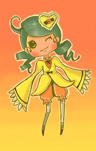 Rating: Safe Score: 0 Tags: 1girl ahoge bow dress drill_hair full_body green_eyes green_hair hat heart image kanaria long_sleeves one_eye_closed orange_background simple_background sleeves_past_wrists smile solo standing twin_drills wide_sleeves yellow_dress User: admin