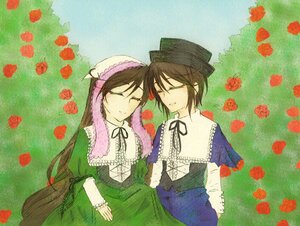 Rating: Safe Score: 0 Tags: 2girls auto_tagged brown_hair closed_eyes dress flower green_dress hat image long_hair long_sleeves multiple_girls pair pink_rose red_flower red_rose ribbon rose short_hair siblings smile souseiseki suiseiseki User: admin