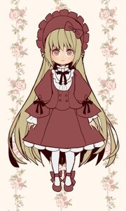 Rating: Safe Score: 0 Tags: 1girl blonde_hair blush bonnet bow dress flower frills full_body green_hair image juliet_sleeves lolita_fashion long_hair long_sleeves pantyhose puffy_sleeves red_dress shinku shoes smile solo standing striped vertical_stripes very_long_hair white_legwear User: admin