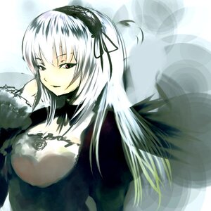 Rating: Safe Score: 0 Tags: 1girl bangs black_dress black_ribbon black_wings detached_collar dress flower frills hairband image long_hair long_sleeves puffy_sleeves red_eyes ribbon rose silver_hair solo suigintou upper_body very_long_hair wings User: admin