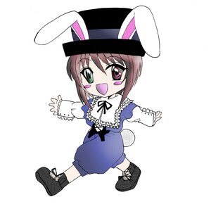 Rating: Safe Score: 0 Tags: 1girl :d animal_ears auto_tagged blush_stickers brown_hair bunny_ears chibi eyebrows_visible_through_hair full_body image long_sleeves looking_at_viewer open_mouth smile solo souseiseki white_background User: admin