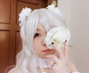 Rating: Safe Score: 0 Tags: 1girl animal_ears bangs brown_eyes closed_mouth flower hair_flower hair_ornament kirakishou lips long_hair looking_at_viewer nail_polish portrait solo white_flower white_hair User: admin