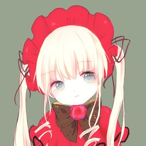 Rating: Safe Score: 0 Tags: 1girl bangs blonde_hair blue_eyes bow bowtie capelet closed_mouth flower grey_background hat image long_hair looking_at_viewer pink_flower pink_rose rose shinku simple_background solo twintails User: admin