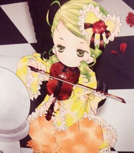 Rating: Safe Score: 0 Tags: 1girl argyle argyle_background blonde_hair checkered checkered_background checkered_floor dress flower frills image kanaria long_sleeves red_dress red_flower red_rose rose solo yellow_eyes User: admin