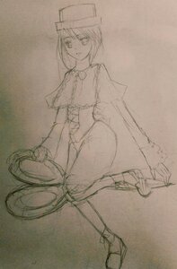 Rating: Safe Score: 0 Tags: 1girl capelet frills hat image monochrome short_hair sketch solo souseiseki traditional_media User: admin