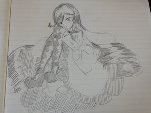 Rating: Safe Score: 0 Tags: 1girl dress greyscale image long_hair long_sleeves looking_at_viewer monochrome sketch solo suiseiseki traditional_media very_long_hair wide_sleeves User: admin