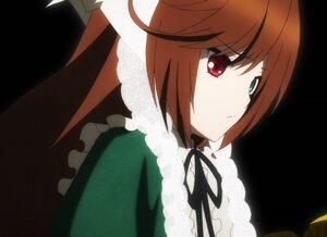 Rating: Safe Score: 0 Tags: 1girl black_ribbon brown_hair closed_mouth dress frills heterochromia image long_sleeves neck_ribbon red_eyes ribbon short_hair simple_background solo suiseiseki upper_body User: admin