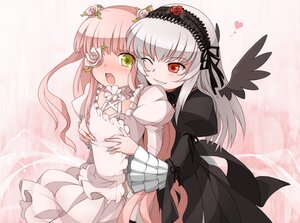 Rating: Safe Score: 0 Tags: 2girls black_wings blush breast_grab breasts commentary_request doll_joints dress eyepatch flower flower_eyepatch frills grabbing green_eyes hairband heart image joints kirakishou lolita_fashion long_hair long_sleeves mtyy multiple_girls one_eye_closed open_mouth pair photoshop_(medium) pink_hair rose rozen_maiden silver_hair smile striped suigintou vertical_stripes white_rose wings yellow_eyes yuri User: admin