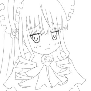 Rating: Safe Score: 0 Tags: 1girl :t bangs blush closed_mouth eyebrows_visible_through_hair flower greyscale image lineart long_hair monochrome rose shinku simple_background solo v-shaped_eyebrows vertical_stripes wavy_mouth white_background User: admin