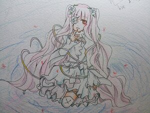 Rating: Safe Score: 0 Tags: 1girl dress flower frills hair_flower hair_ornament image kirakishou long_hair long_sleeves petals pink_hair rose solo thorns traditional_media very_long_hair vines watercolor_(medium) User: admin