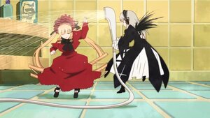 Rating: Safe Score: 0 Tags: blonde_hair bonnet bow closed_eyes dress hat image long_hair long_sleeves multiple_girls pair red_dress shinku shoes silver_hair standing suigintou twintails very_long_hair wings User: admin